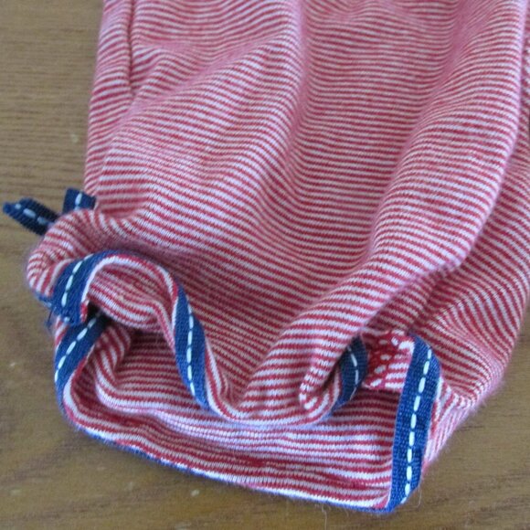 Carters Girls Pull On Elastic Pants 12M Red White Blue Stripe Jogger Bottoms - Picture 2 of 5